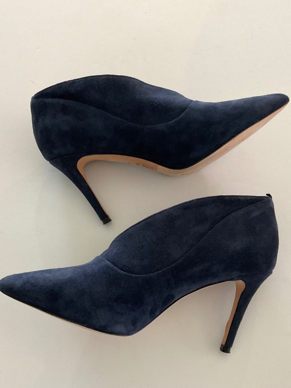 BODEN Suede Pointed Toe Heel Booties in Blue Size EU 40